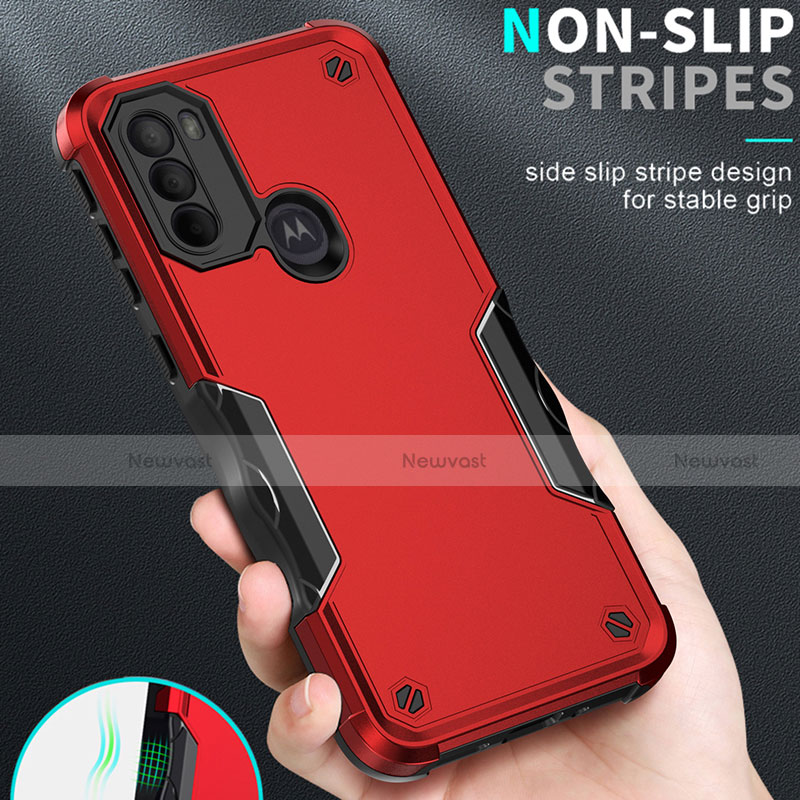 Silicone Matte Finish and Plastic Back Cover Case for Motorola Moto G41