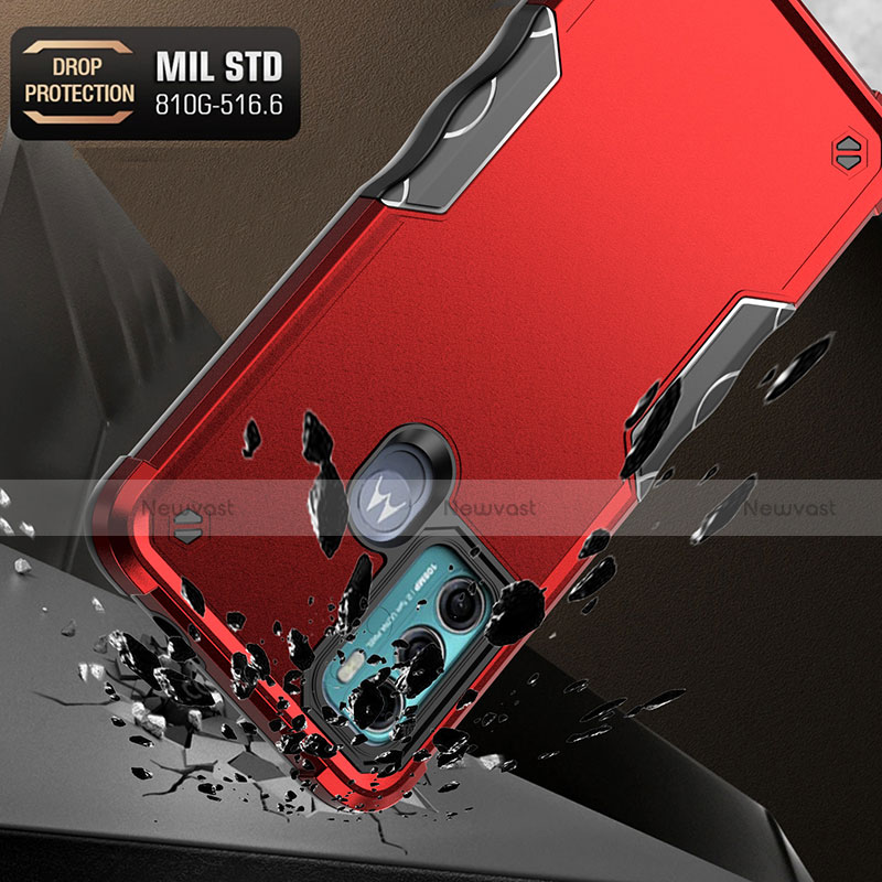Silicone Matte Finish and Plastic Back Cover Case for Motorola Moto G60s