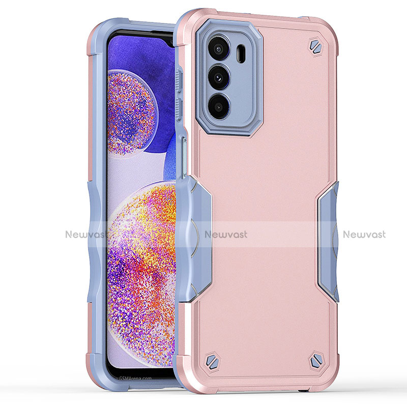 Silicone Matte Finish and Plastic Back Cover Case for Motorola Moto G71s 5G Pink
