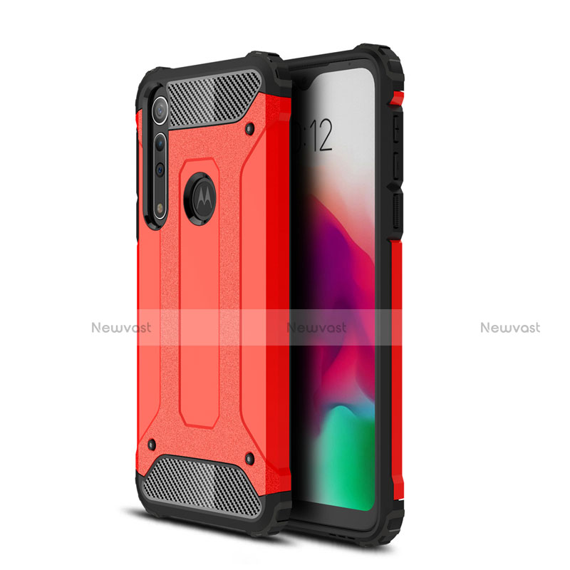 Silicone Matte Finish and Plastic Back Cover Case for Motorola Moto G8 Play