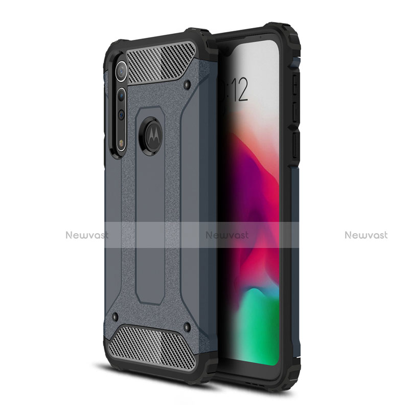Silicone Matte Finish and Plastic Back Cover Case for Motorola Moto G8 Play