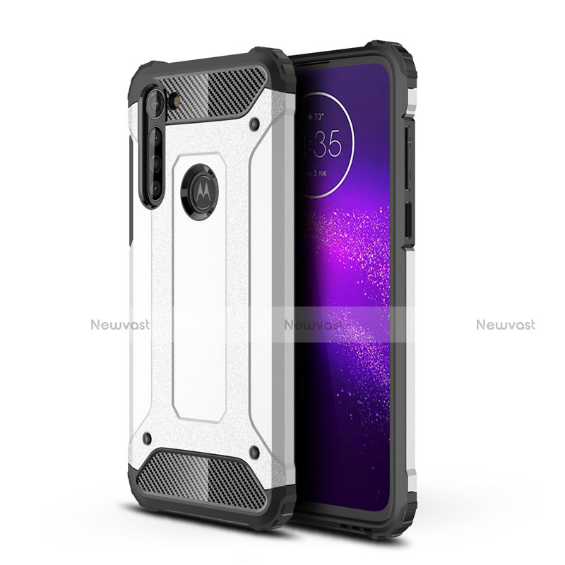 Silicone Matte Finish and Plastic Back Cover Case for Motorola Moto G8 Power