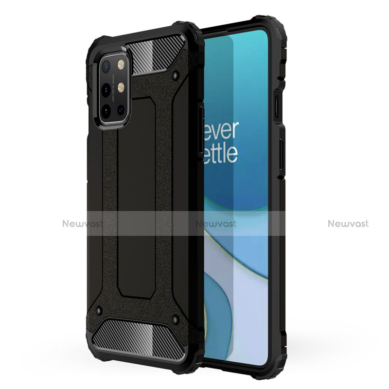 Silicone Matte Finish and Plastic Back Cover Case for OnePlus 8T 5G Black