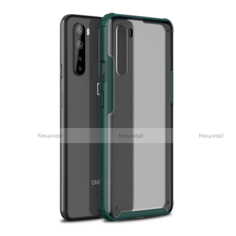 Silicone Matte Finish and Plastic Back Cover Case for OnePlus Nord Midnight Green