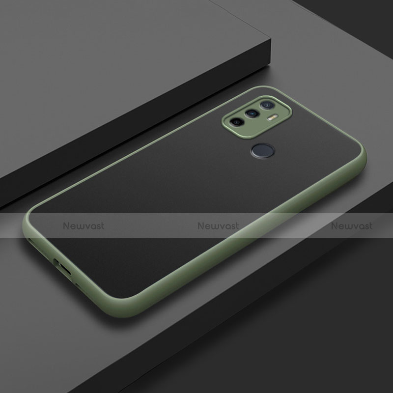 Silicone Matte Finish and Plastic Back Cover Case for Oppo A53s