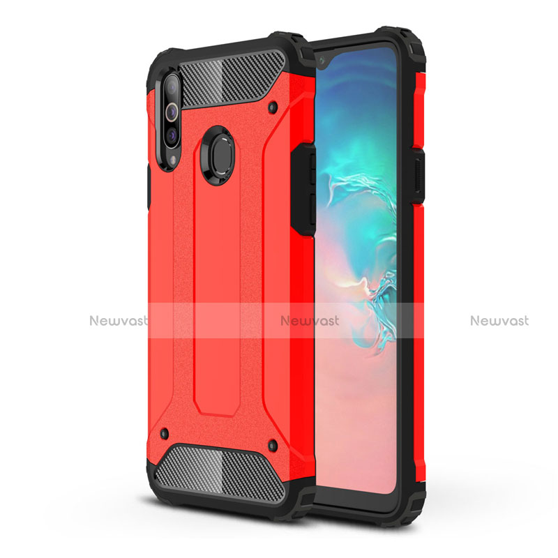 Silicone Matte Finish and Plastic Back Cover Case for Samsung Galaxy A20s