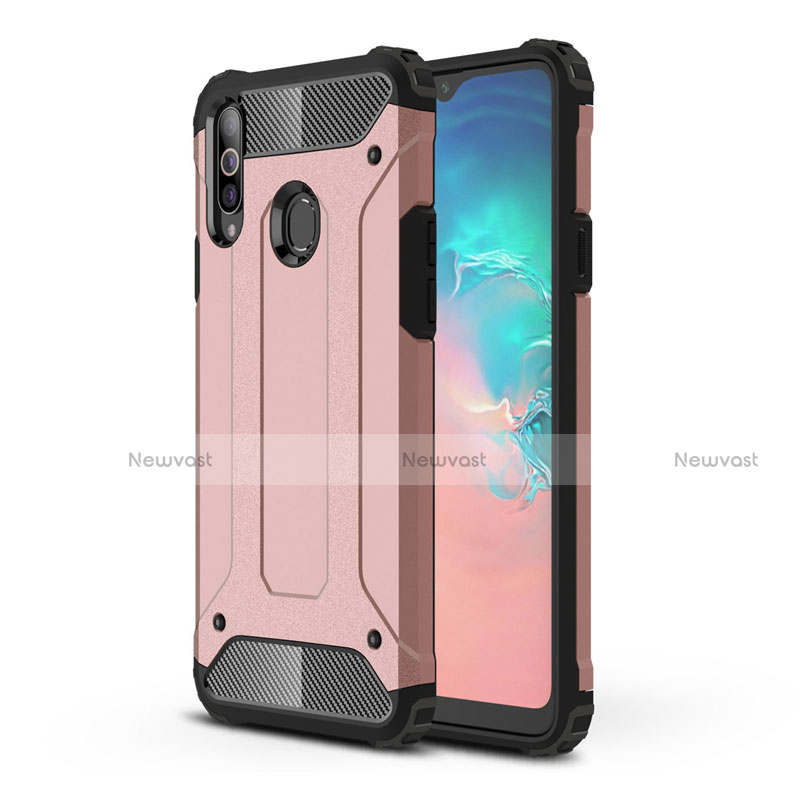 Silicone Matte Finish and Plastic Back Cover Case for Samsung Galaxy A20s