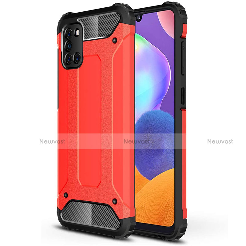 Silicone Matte Finish and Plastic Back Cover Case for Samsung Galaxy A31