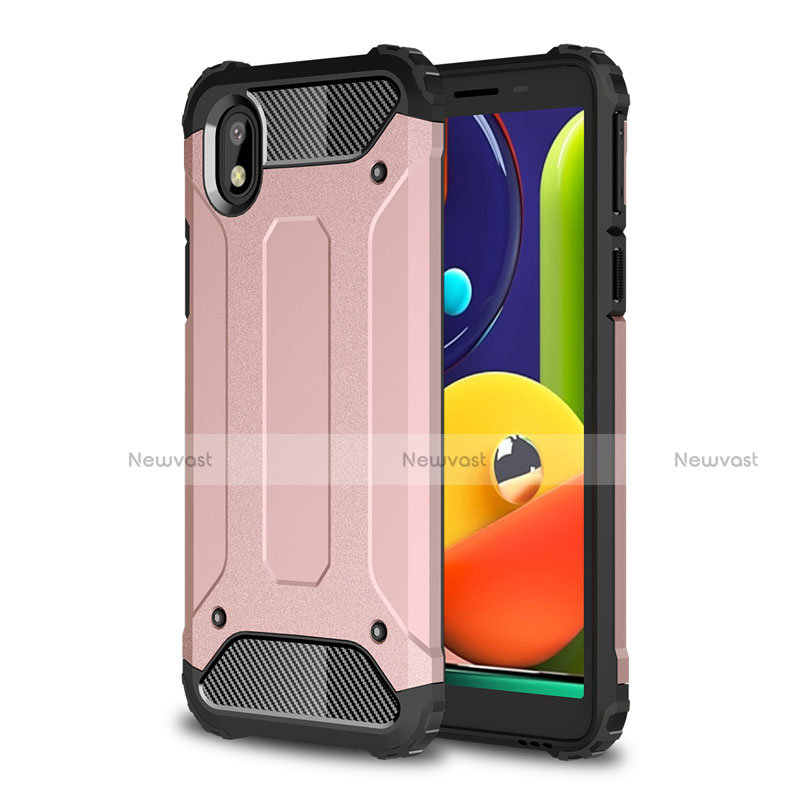 Silicone Matte Finish and Plastic Back Cover Case for Samsung Galaxy M01 Core