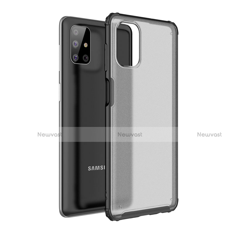 Silicone Matte Finish and Plastic Back Cover Case for Samsung Galaxy M51 Black