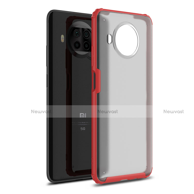 Silicone Matte Finish and Plastic Back Cover Case for Xiaomi Mi 10i 5G Red