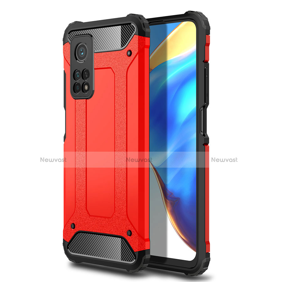 Silicone Matte Finish and Plastic Back Cover Case for Xiaomi Mi 10T 5G