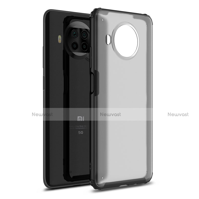Silicone Matte Finish and Plastic Back Cover Case for Xiaomi Mi 10T Lite 5G Black