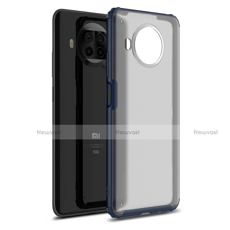 Silicone Matte Finish and Plastic Back Cover Case for Xiaomi Mi 10T Lite 5G Blue