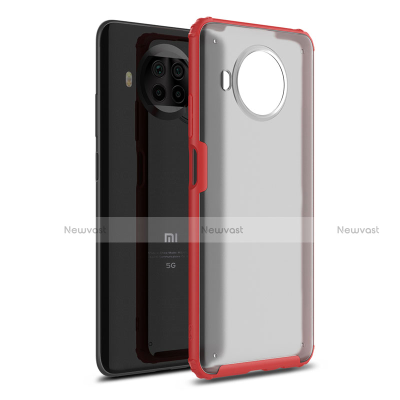 Silicone Matte Finish and Plastic Back Cover Case for Xiaomi Mi 10T Lite 5G Red