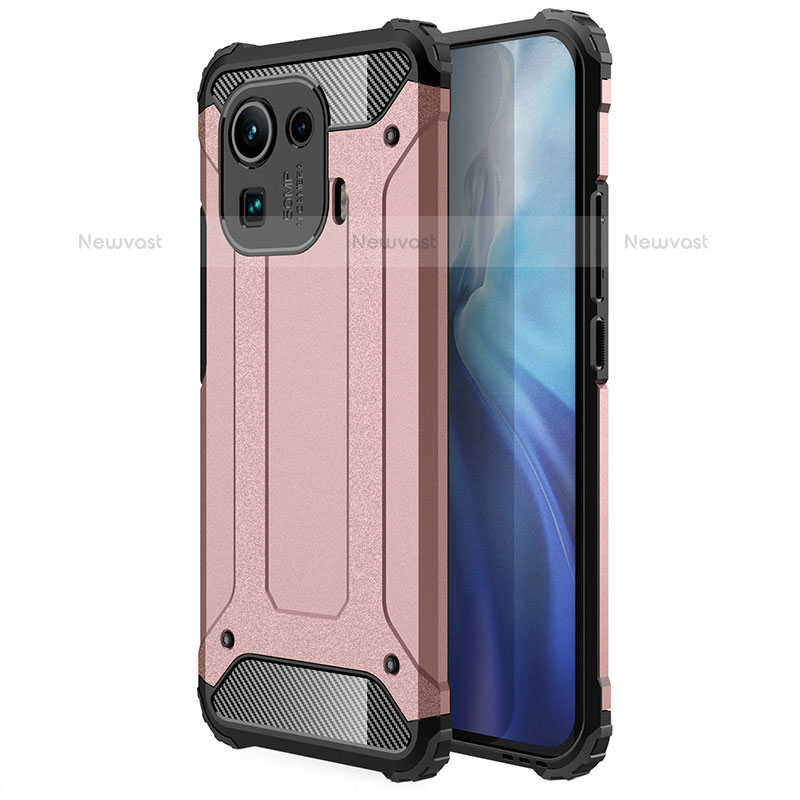 Silicone Matte Finish and Plastic Back Cover Case for Xiaomi Mi 11 Pro 5G