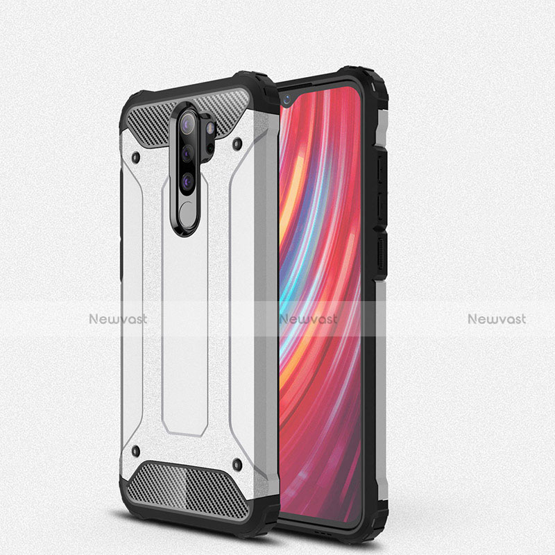 Silicone Matte Finish and Plastic Back Cover Case for Xiaomi Redmi Note 8 Pro