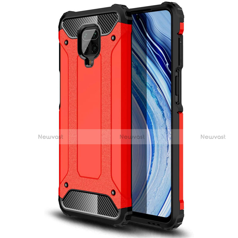 Silicone Matte Finish and Plastic Back Cover Case for Xiaomi Redmi Note 9 Pro