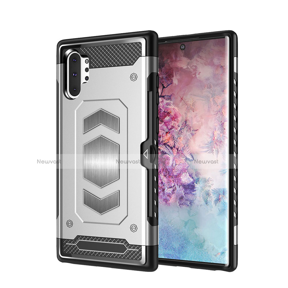 Silicone Matte Finish and Plastic Back Cover Case Magnetic for Samsung Galaxy Note 10 Plus