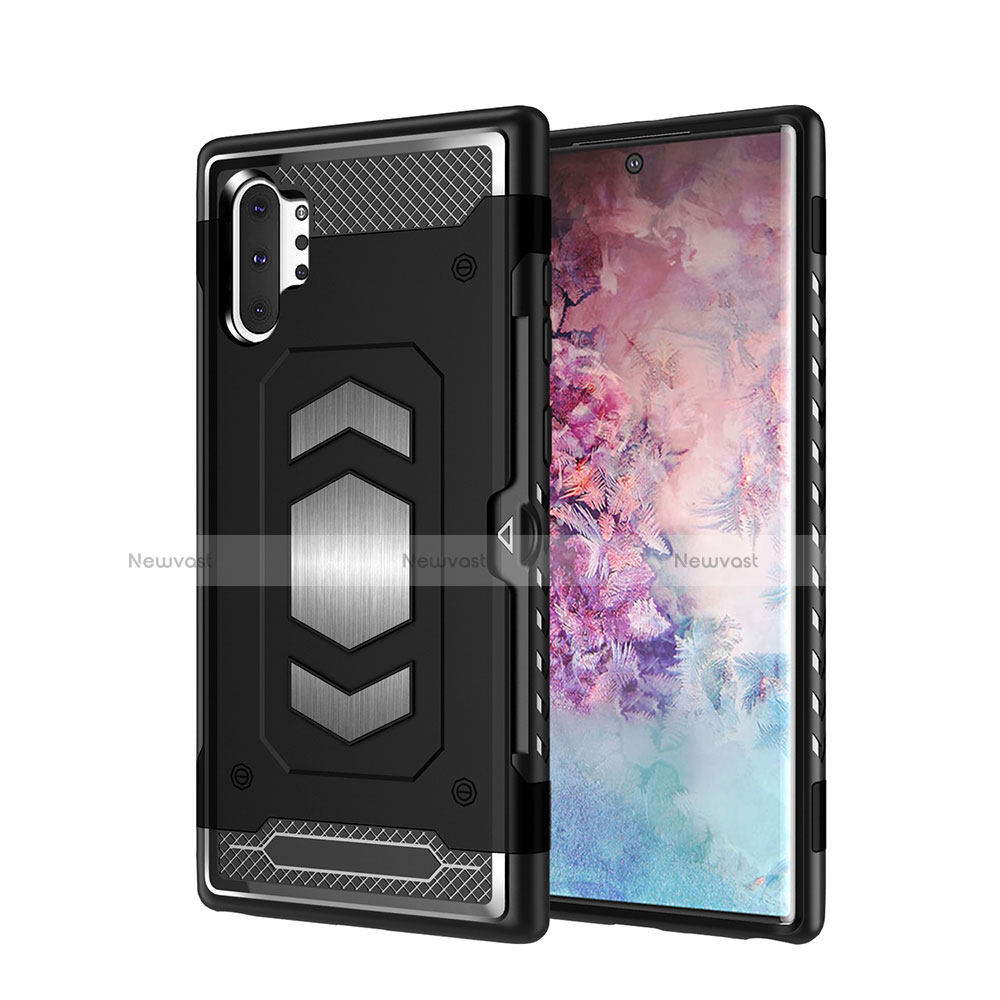Silicone Matte Finish and Plastic Back Cover Case Magnetic for Samsung Galaxy Note 10 Plus