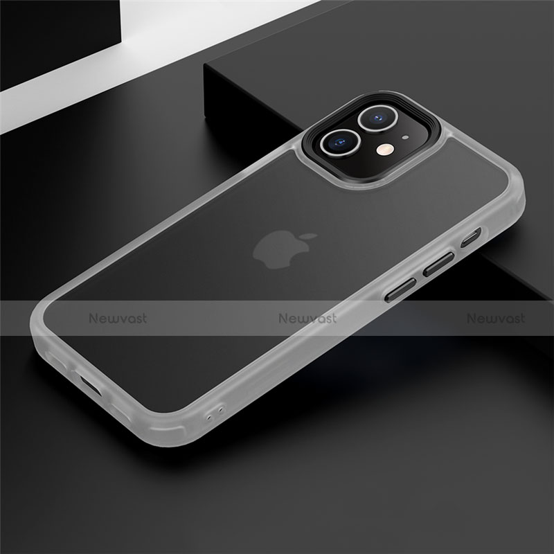 Silicone Matte Finish and Plastic Back Cover Case N01 for Apple iPhone 12
