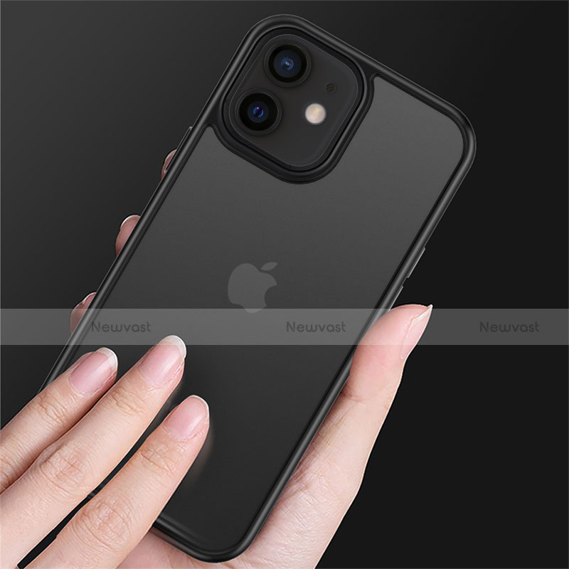 Silicone Matte Finish and Plastic Back Cover Case N01 for Apple iPhone 12