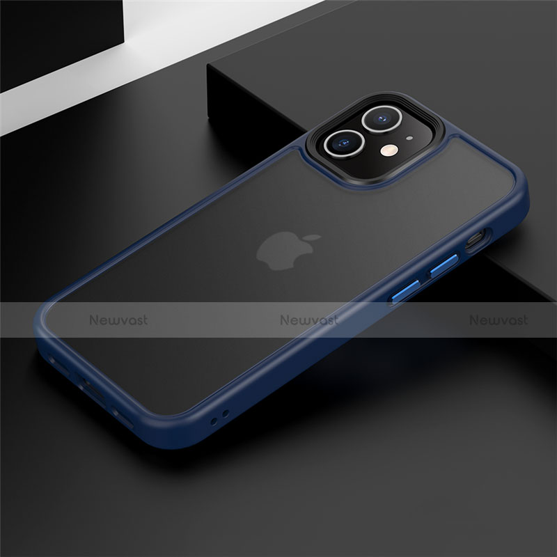 Silicone Matte Finish and Plastic Back Cover Case N01 for Apple iPhone 12 Mini