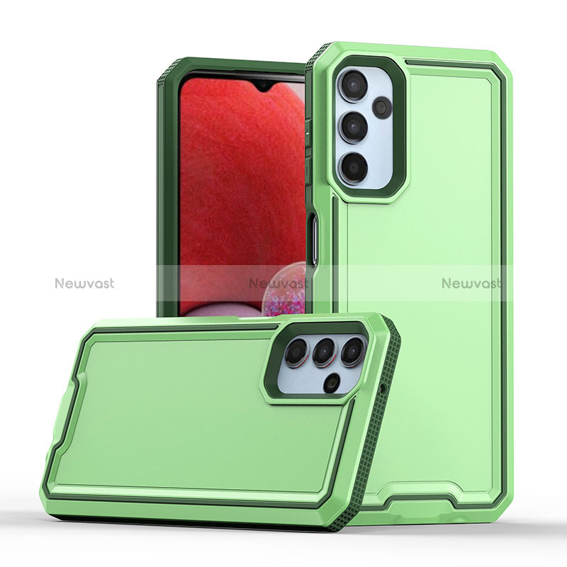 Silicone Matte Finish and Plastic Back Cover Case QW1 for Samsung Galaxy A14 5G Green