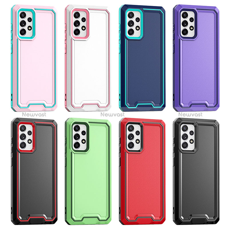 Silicone Matte Finish and Plastic Back Cover Case QW2 for Samsung Galaxy A52 4G