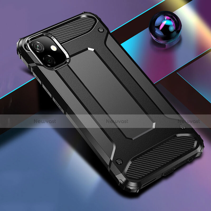 Silicone Matte Finish and Plastic Back Cover Case R01 for Apple iPhone 11 Black