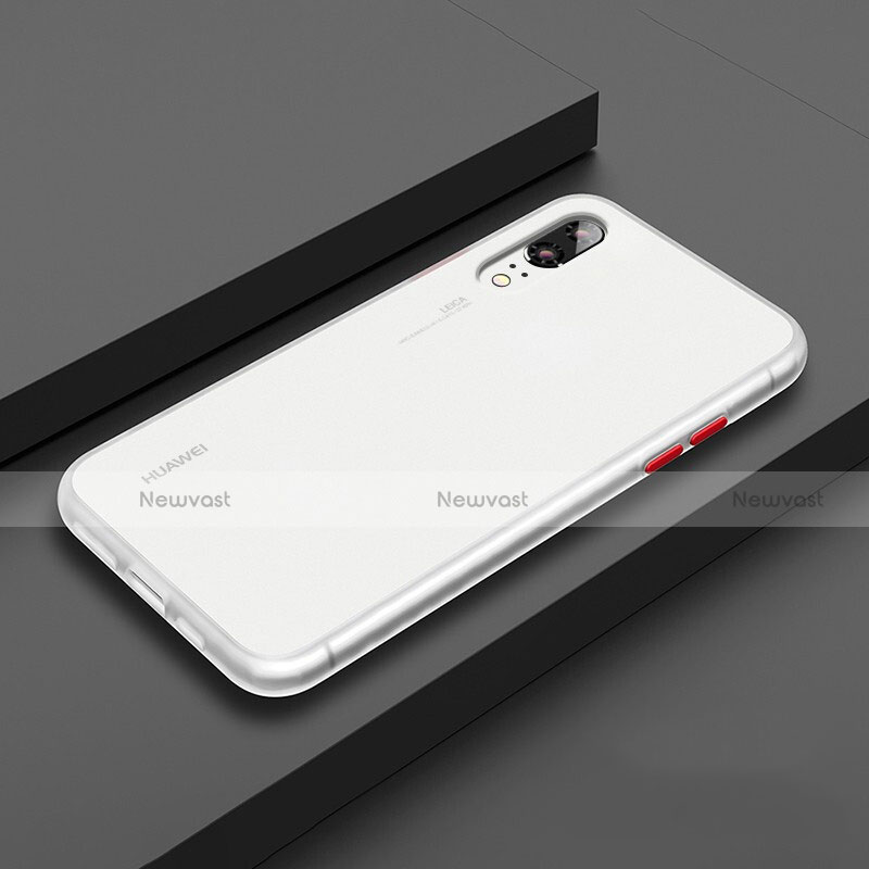 Silicone Matte Finish and Plastic Back Cover Case R01 for Huawei P20