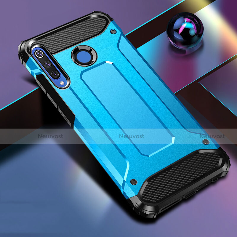 Silicone Matte Finish and Plastic Back Cover Case R01 for Huawei P30 Lite Sky Blue