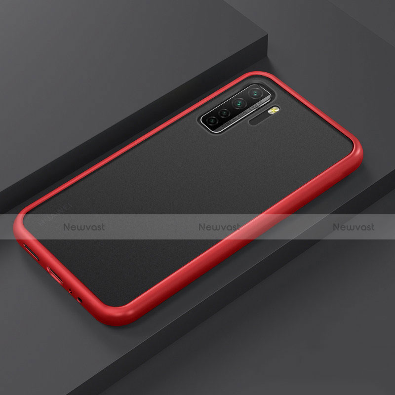 Silicone Matte Finish and Plastic Back Cover Case R01 for Huawei P40 Lite 5G Red