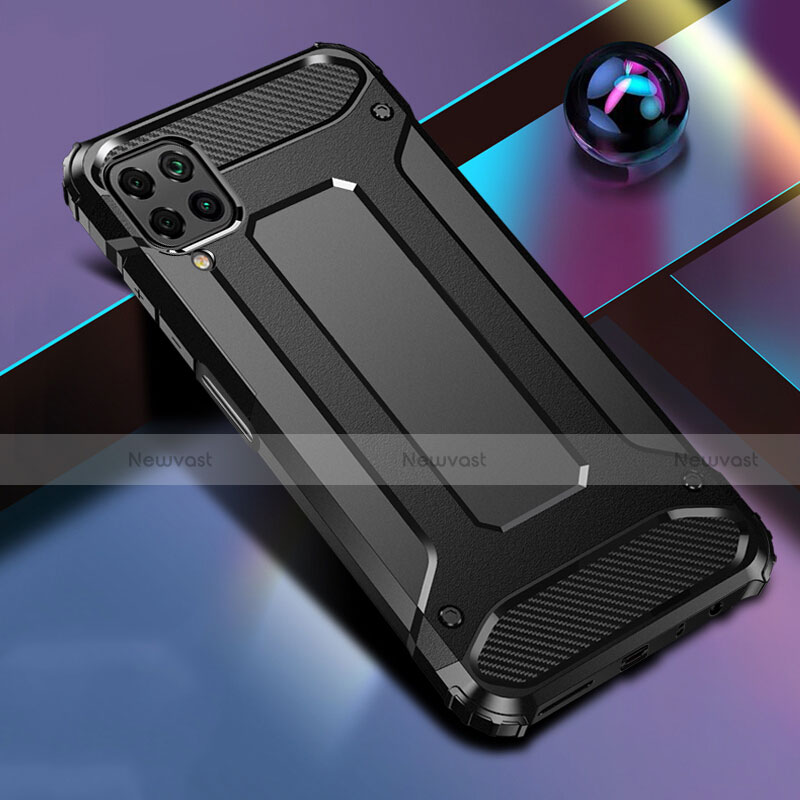 Silicone Matte Finish and Plastic Back Cover Case R01 for Huawei P40 Lite Black