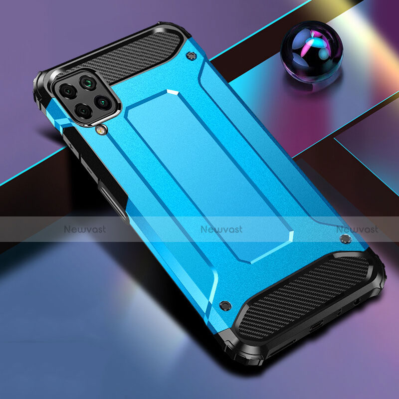 Silicone Matte Finish and Plastic Back Cover Case R01 for Huawei P40 Lite Sky Blue