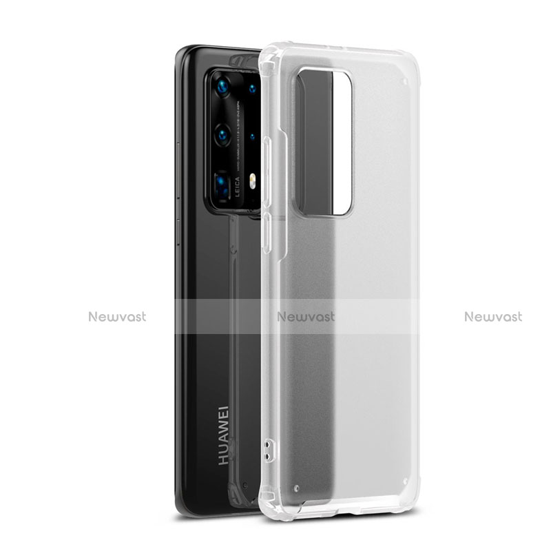 Silicone Matte Finish and Plastic Back Cover Case R01 for Huawei P40 Pro+ Plus Clear