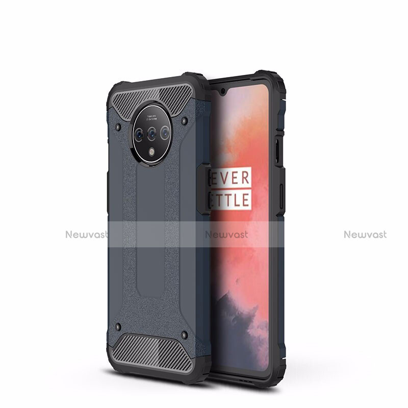 Silicone Matte Finish and Plastic Back Cover Case R01 for OnePlus 7T