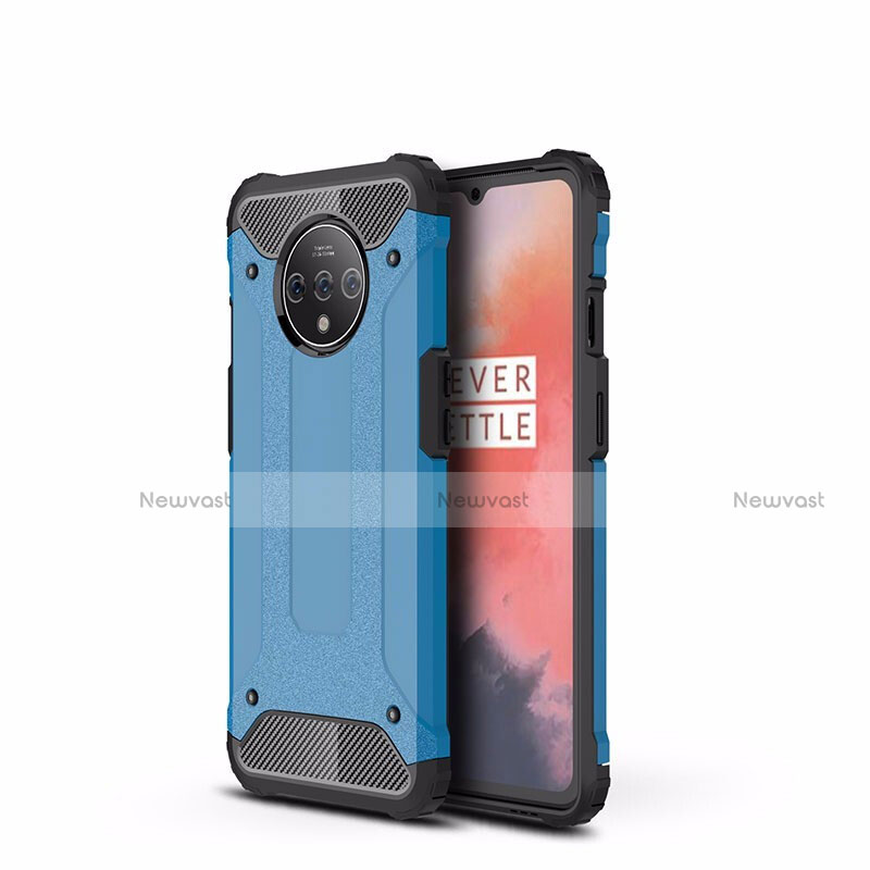 Silicone Matte Finish and Plastic Back Cover Case R01 for OnePlus 7T