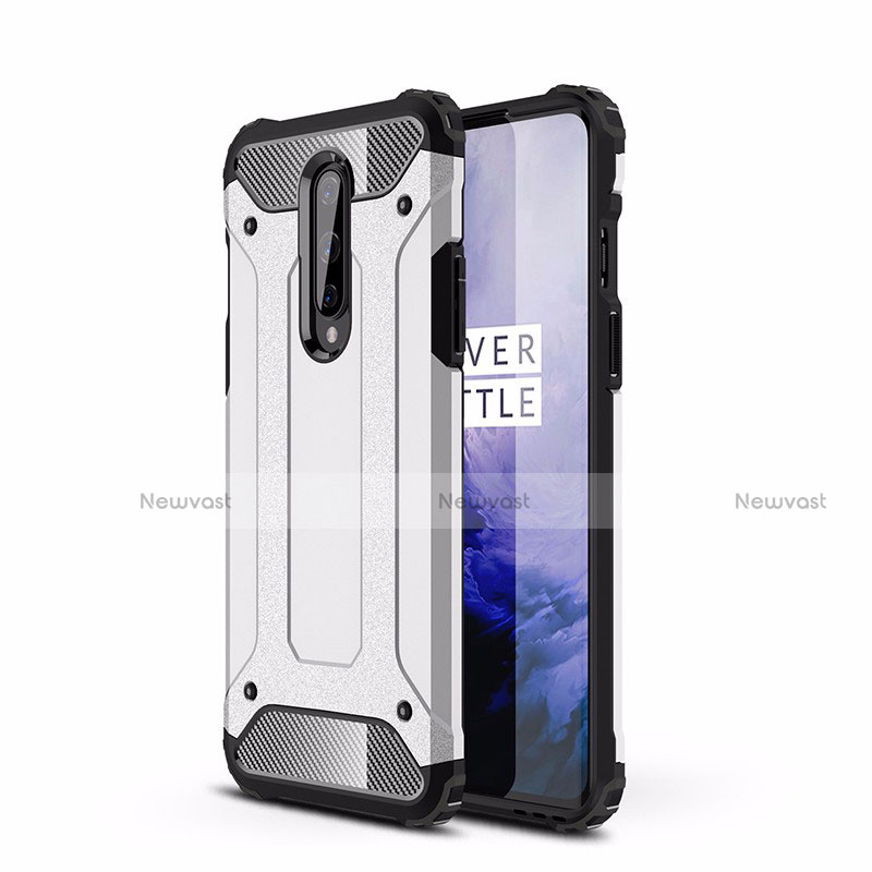 Silicone Matte Finish and Plastic Back Cover Case R01 for OnePlus 8