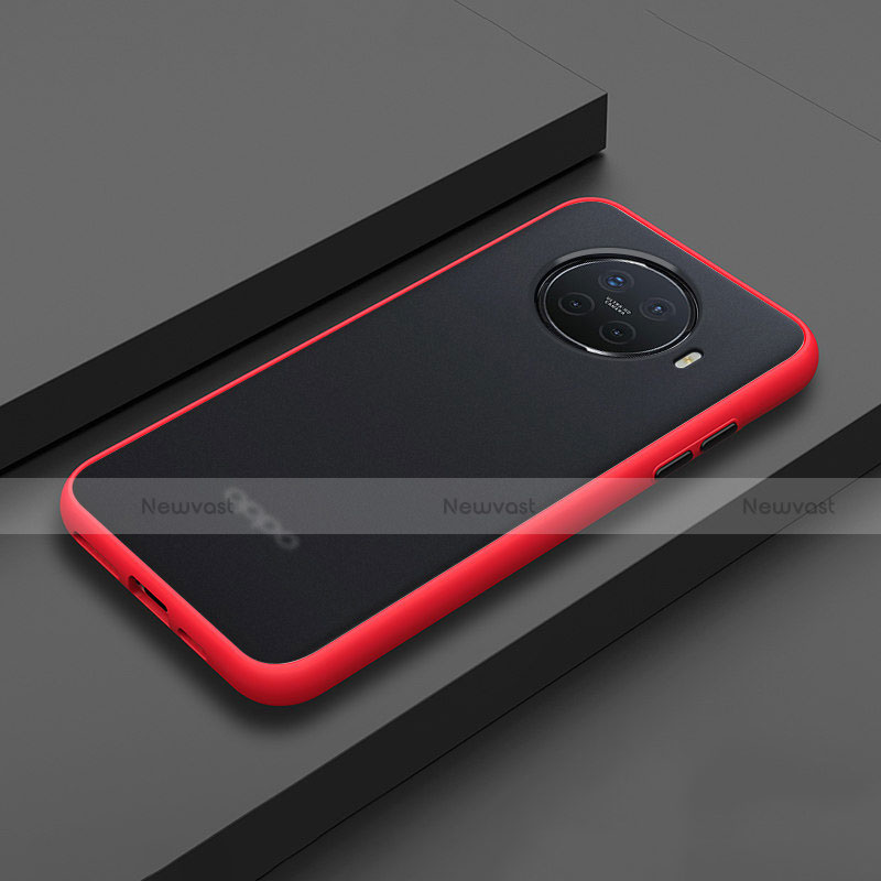 Silicone Matte Finish and Plastic Back Cover Case R01 for Oppo Ace2 Red