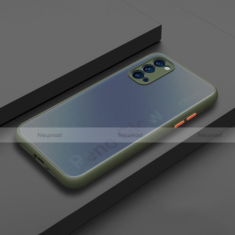 Silicone Matte Finish and Plastic Back Cover Case R01 for Oppo Reno4 Pro 5G