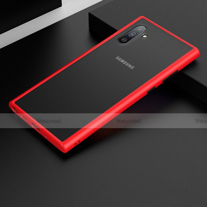 Silicone Matte Finish and Plastic Back Cover Case R01 for Samsung Galaxy Note 10 5G Red