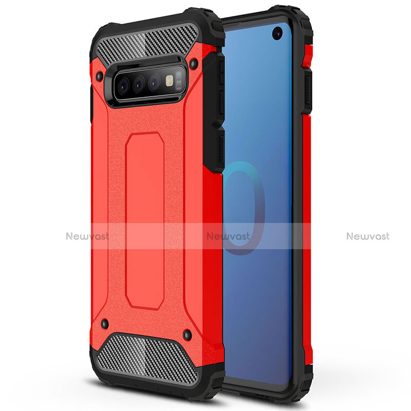 Silicone Matte Finish and Plastic Back Cover Case R01 for Samsung Galaxy S10