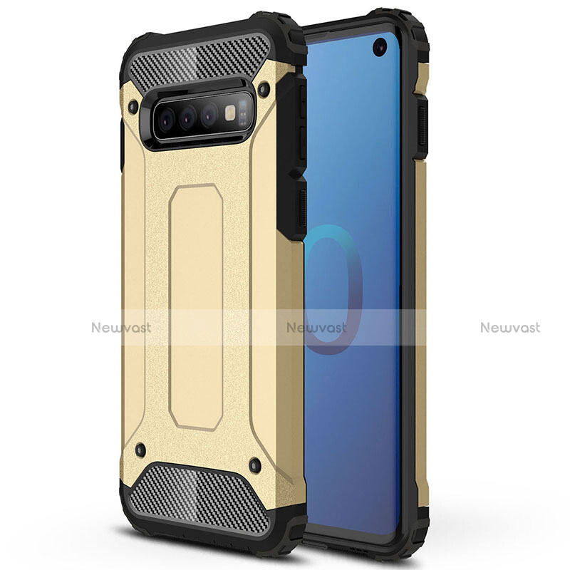 Silicone Matte Finish and Plastic Back Cover Case R01 for Samsung Galaxy S10