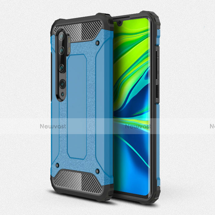 Silicone Matte Finish and Plastic Back Cover Case R01 for Xiaomi Mi Note 10 Pro Sky Blue