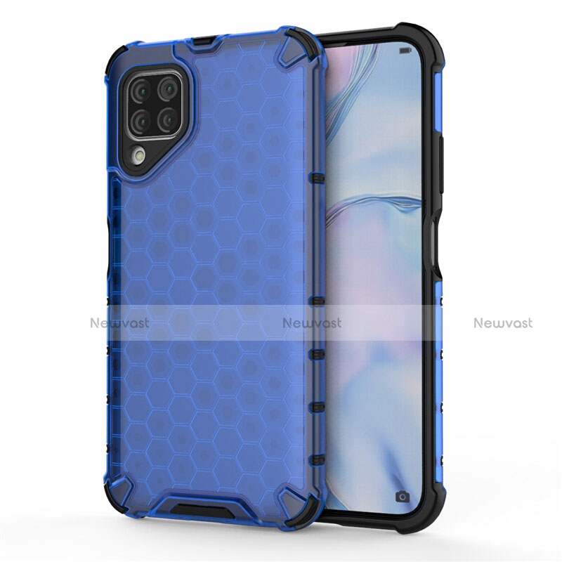 Silicone Matte Finish and Plastic Back Cover Case R02 for Huawei Nova 7i Blue