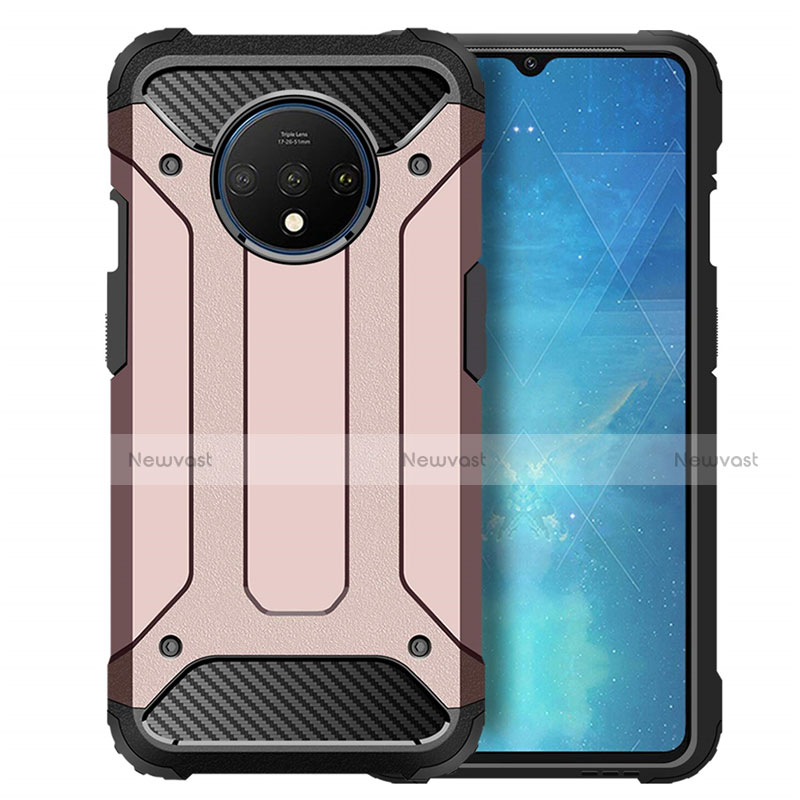 Silicone Matte Finish and Plastic Back Cover Case R02 for OnePlus 7T