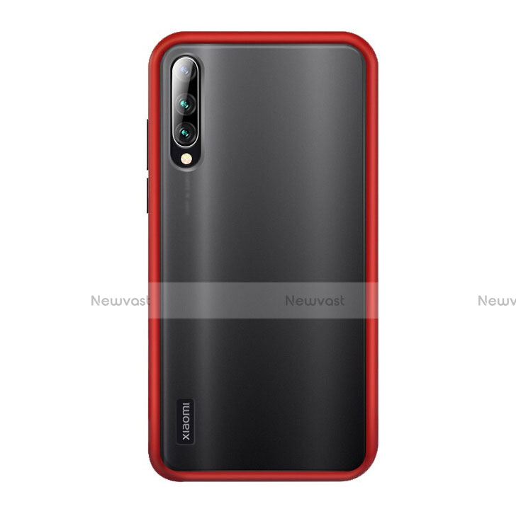 Silicone Matte Finish and Plastic Back Cover Case R02 for Xiaomi Mi A3 Red