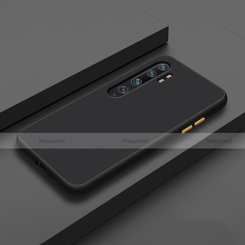 Silicone Matte Finish and Plastic Back Cover Case R02 for Xiaomi Mi Note 10 Black