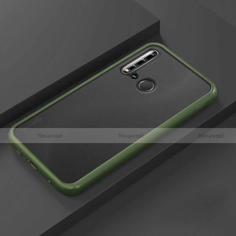 Silicone Matte Finish and Plastic Back Cover Case R03 for Huawei Nova 5i Green